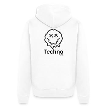 Techno - Unisex Premium Organic Zip Hoodie - white - Back - Thijin (182cm)