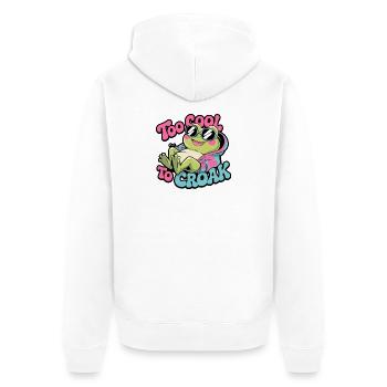 Trop cool pour croasser Cool Frog avec des lunettes de soleil - Veste à capuche bio Premium Unisexe - blanc - Dos - Thijin (182cm)