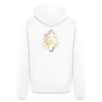 Croquis de crème glacée - Veste à capuche bio Premium Unisexe - blanc - Dos - Thijin (182cm)