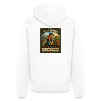 Für Garten geboren zur Arbeit gezwungen Garten - Unisex Premium Bio Zip Hoodie - Weiß - Hinten - Thijin (182cm)