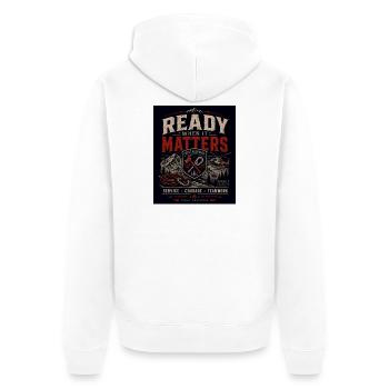 Mountain Rescue & Rescue Helicopter Design - Unisex Premium Organic Zip Hoodie - white - Back - Thijin (182cm)