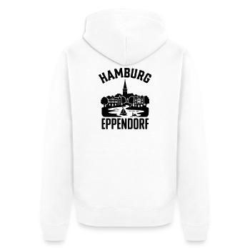 Eppendorf Hamburg Silhouette - Unisex Premium Bio Zip Hoodie - Weiß - Hinten - Thijin (182cm)
