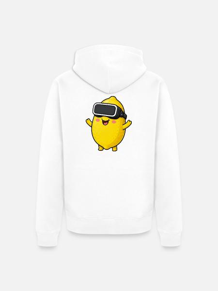 Zitrone Süß Cartoon Gamer Comic - Unisex Premium Bio Zip Hoodie - Weiß