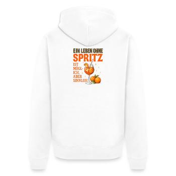 Leben Ohne Spritz Ist Möglich Aber Sinnlos Humor - Unisex Premium Bio Zip Hoodie - Weiß - Hinten - Thijin (182cm)