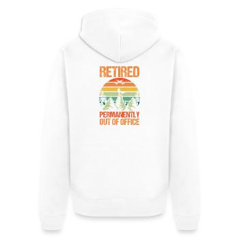 Hiking Mountain Trail Backpacking Outdoors Retired - Unisex Premium Bio Zip Hoodie - Weiß - Hinten - Thijin (182cm)