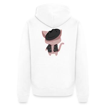 Chat danseur - Veste à capuche bio Premium Unisexe - blanc - Dos - Thijin (182cm)