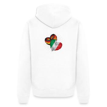 Amitié entre les drapeaux allemands - Veste à capuche bio Premium Unisexe - blanc - Dos - Thijin (182cm)