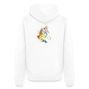 Cycliste VTT des années 90 - Veste à capuche bio Premium Unisexe - blanc - Dos - Thijin (182cm)