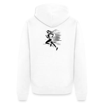 Runner Drawing - Unisex Premium Organic Zip Hoodie - white - Back - Thijin (182cm)