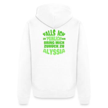 Geschenk für Alyssia - Unisex Premium Bio Zip Hoodie - Weiß - Hinten - Thijin (182cm)