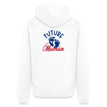 Future Maman Garçon Empreintes Bébé - Veste à capuche bio Premium Unisexe - blanc - Dos - Thijin (182cm)