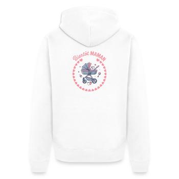 Bientôt Maman 2027 Annonce Grossesse Cadeau - Veste à capuche bio Premium Unisexe - blanc - Dos - Thijin (182cm)