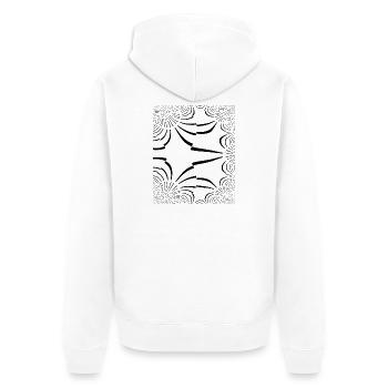 Radial-Fingerprint Muster - Unisex Premium Bio Zip Hoodie - Weiß - Hinten - Thijin (182cm)