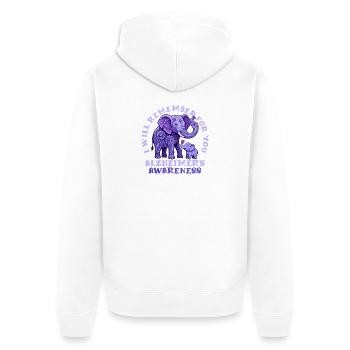 Je me souviens pour vous – l’éducation à Alzheimer - Veste à capuche bio Premium Unisexe - blanc - Dos - Thijin (182cm)