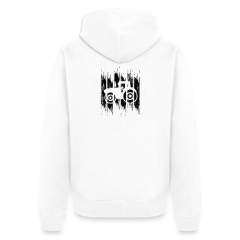 Tractor Graphic - Unisex Premium Organic Zip Hoodie - white - Back - Thijin (182cm)