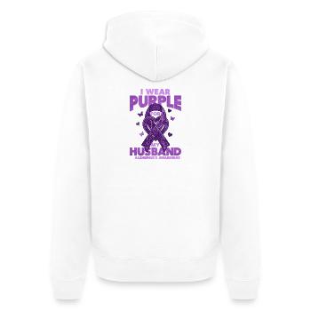 Husband – Alzheimer's Education - Unisex Premium Organic Zip Hoodie - white - Back - Thijin (182cm)