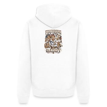 Le père fondateur Ben Franklin, 4 juillet - Veste à capuche bio Premium Unisexe - blanc - Dos - Thijin (182cm)