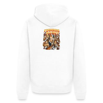 Founding Father Ben Franklin, July 4 - Unisex Premium Organic Zip Hoodie - white - Back - Thijin (182cm)