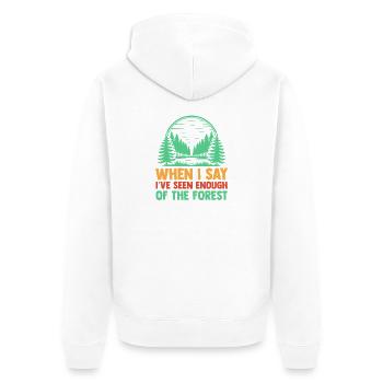Hiking Mountain Trail Backpacking Outdoors Poaching - Unisex Premium Organic Zip Hoodie - white - Back - Thijin (182cm)
