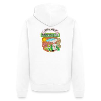 Learn about recycling - Unisex Premium Organic Zip Hoodie - white - Back - Thijin (182cm)