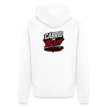 Cabrio im Blut Cabriolet Spruch Fahrer - Unisex Premium Bio Zip Hoodie - Weiß - Hinten - Thijin (182cm)