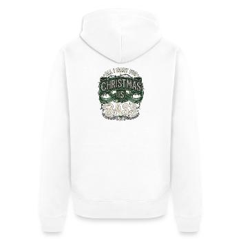 Christmas Bass - Unisex Premium Organic Zip Hoodie - white - Back - Thijin (182cm)