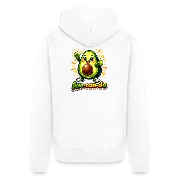 Cute Avocado Avo-can-do Motivational Pun - Unisex Premium Organic Zip Hoodie - white - Back - Thijin (182cm)
