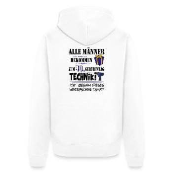40. Geburtstag Handwerker Technik Werkzeug - Unisex Premium Bio Zip Hoodie - Weiß - Hinten - Thijin (182cm)