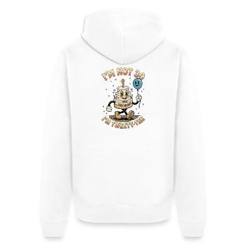 I'm not 30 I'm 20 ten birthday - Unisex Premium Organic Zip Hoodie - white - Back - Thijin (182cm)