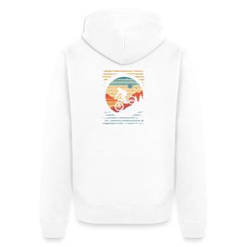 Vintage Mountain Bike - Unisex Premium Organic Zip Hoodie - white - Back - Thijin (182cm)
