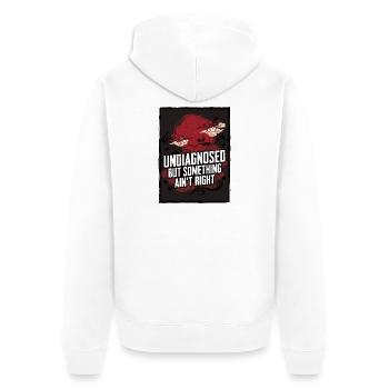 Not diagnosed, but something is wrong - Unisex Premium Organic Zip Hoodie - white - Back - Thijin (182cm)