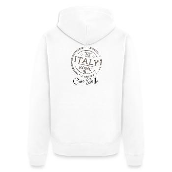 Vintage Italy Stamp Rome Travel - Unisex Premium Organic Zip Hoodie - white - Back - Thijin (182cm)