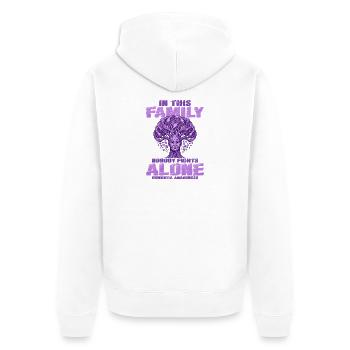 Personne ne combat seul – Éducation sur la démence - Veste à capuche bio Premium Unisexe - blanc - Dos - Thijin (182cm)