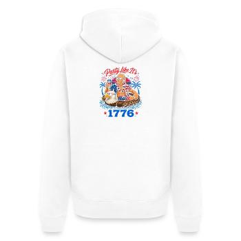 Celebrate like in 1776! Alexander Hamilton, 4th Ju - Unisex Premium Organic Zip Hoodie - white - Back - Thijin (182cm)
