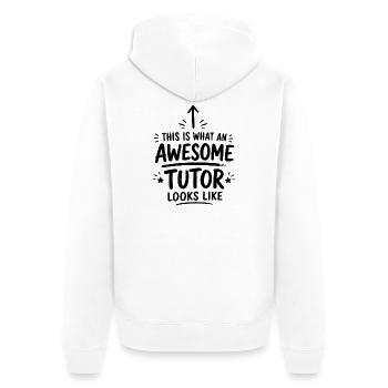 Tutor Gift for Math and STEM Teacher - Unisex Premium Organic Zip Hoodie - white - Back - Thijin (182cm)