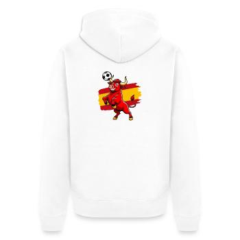 Taureau rouge football Espagne - Sport cartoon - Veste à capuche bio Premium Unisexe - blanc - Dos - Thijin (182cm)