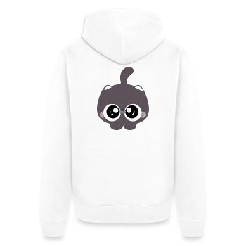 Chat chibi - Veste à capuche bio Premium Unisexe - blanc - Dos - Thijin (182cm)