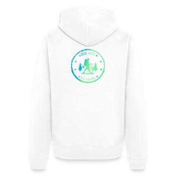 Randonnée d’aventure - Les vrais gars font de la randonnée - Veste à capuche bio Premium Unisexe - blanc - Dos - Thijin (182cm)
