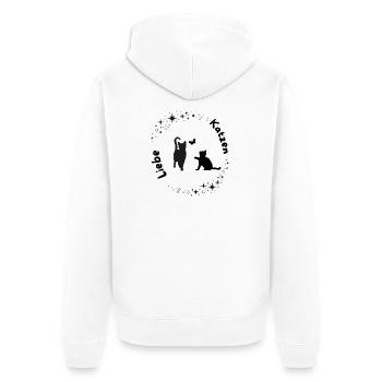 Moon Magic Cat Love - Unisex Premium Organic Zip Hoodie - white - Back - Thijin (182cm)