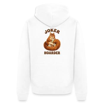 Mahjong Joker Écureuil Accumulateur - Veste à capuche bio Premium Unisexe - blanc - Dos - Thijin (182cm)