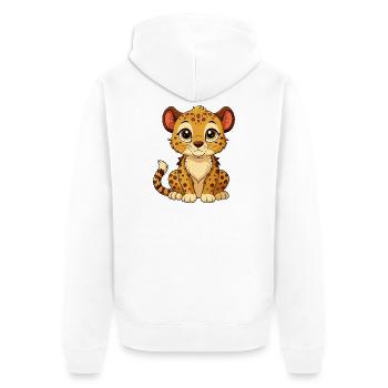 Bébé guépard mignon - Veste à capuche bio Premium Unisexe - blanc - Dos - Thijin (182cm)