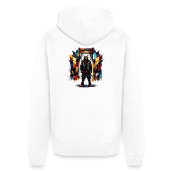 Ninja géométrique - Veste à capuche bio Premium Unisexe - blanc - Dos - Thijin (182cm)