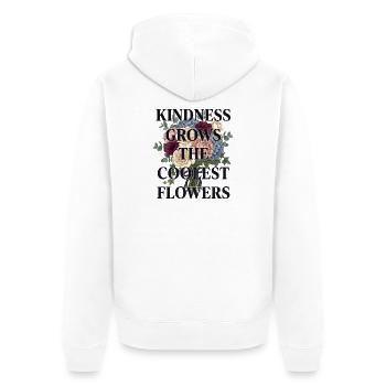 La gentillesse fait pousser les fleurs les plus fraîches - Veste à capuche bio Premium Unisexe - blanc - Dos - Thijin (182cm)