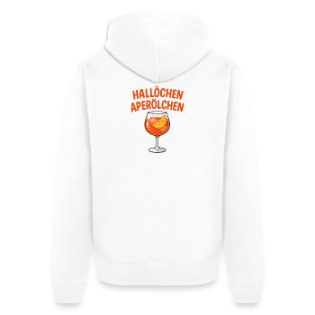 Hallöchen Aperölchen Spritz Humor  - Unisex Premium Bio Zip Hoodie - Weiß - Hinten - Thijin (182cm)