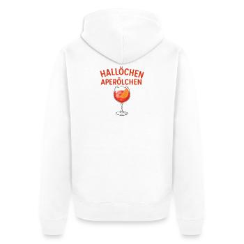Hallöchen Aperölchen Spritz Humor  - Unisex Premium Bio Zip Hoodie - Weiß - Hinten - Thijin (182cm)