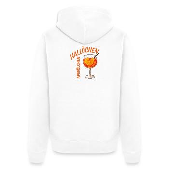 Hallöchen Aperölchen Spritz Humor  - Unisex Premium Bio Zip Hoodie - Weiß - Hinten - Thijin (182cm)