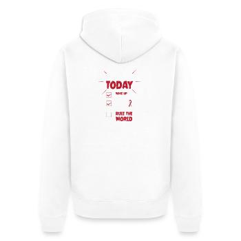 Kehlkopfkrebs Krebs-Überlebender Krebs stinkt - Unisex Premium Bio Zip Hoodie - Weiß - Hinten - Thijin (182cm)