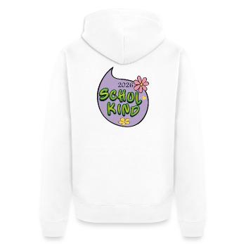 Schulkind 2026  - Unisex Premium Bio Zip Hoodie - Weiß - Hinten - Thijin (182cm)