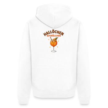 Hallöchen Aperölchen Spritz Humor  - Unisex Premium Bio Zip Hoodie - Weiß - Hinten - Thijin (182cm)