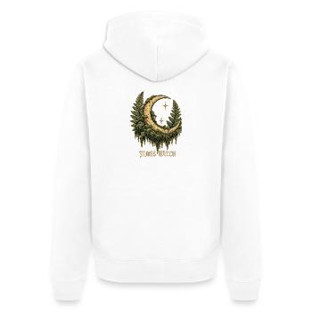 Sorcière des Bois Sombres, Sorcière de la Mousse Forêt Gothique Cresce - Veste à capuche bio Premium Unisexe - blanc - Dos - Thijin (182cm)